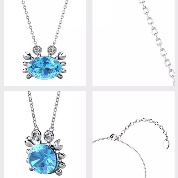 Swarovski Element Crab Pendant Necklace 18KGP NEW - Picture 5 of 8